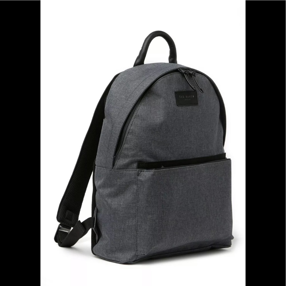 New Ted Baker London unisex Backpack charcoal Top zip closure 17”X12.5” with tag